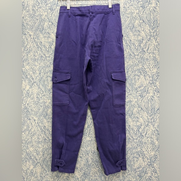 Aritzia Wilfred Free Modern Cargo Pant Purple High Rise Utility Button Fly Sz 6 - Picture 5 of 6
